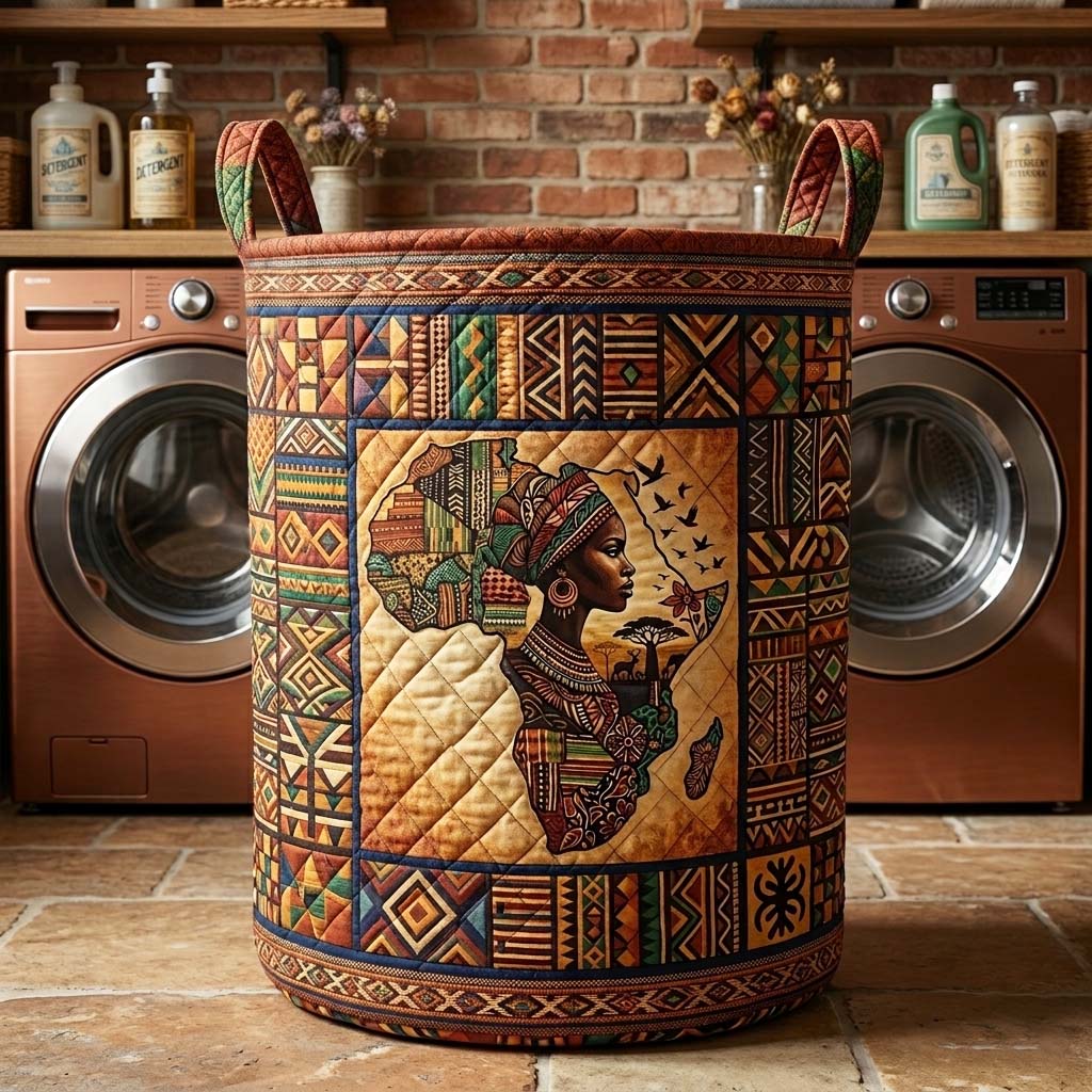 Africa Legacy Quilted Laundry Basket GFTOQM4108