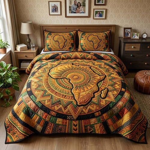 Africa Legacy 3-Piece Quilted Bedding Set GFTOQM4117