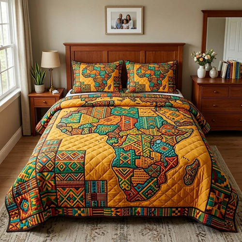 Africa Legacy 3-Piece Quilted Bedding Set GFTOQM4119