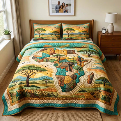 Africa Legacy 3-Piece Quilted Bedding Set GFTOQM4120