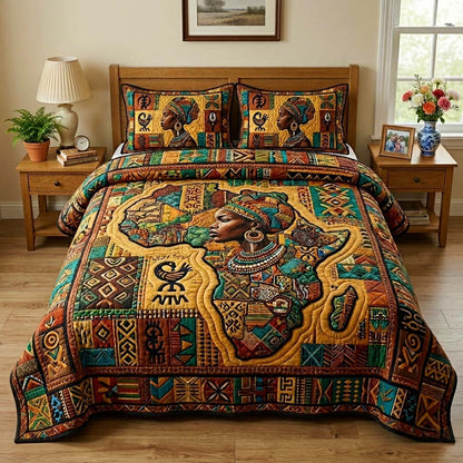 Africa Legacy 3-Piece Quilted Bedding Set GFTOQM4123