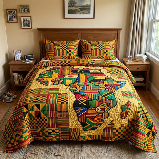 Africa Legacy 3-Piece Quilted Bedding Set GFTOQM4125