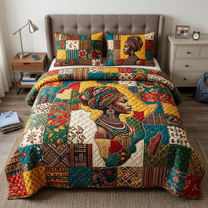 Africa Legacy 3-Piece Quilted Bedding Set GFTOQM4126
