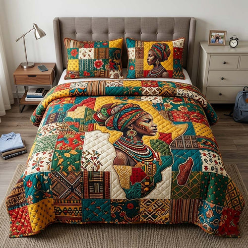 Africa Legacy 3-Piece Quilted Bedding Set GFTOQM4126