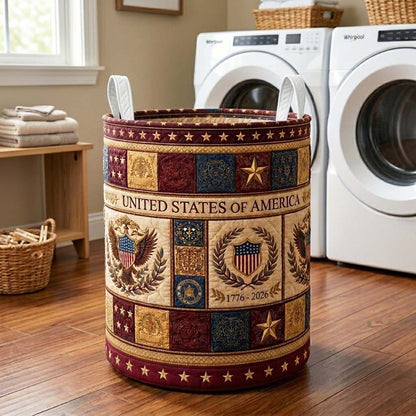 Herritage Patch Quilted Laundry Basket GFTOQM4131