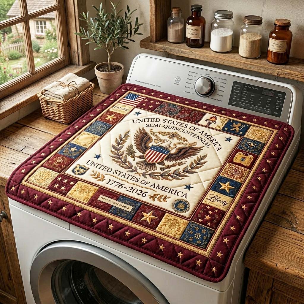 Herritage Patch Quilted Washer and Dryer Cover GFTOQM4141