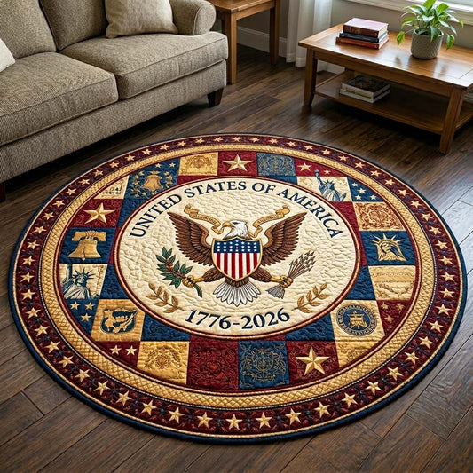 Herritage Patch Quilted Round Mat GFTOQM4142