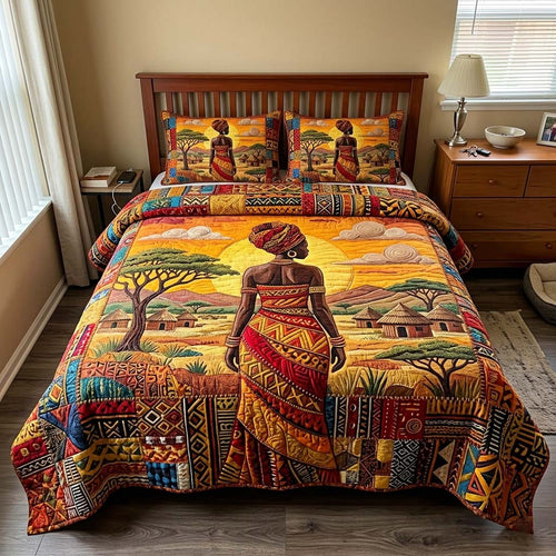 Golden Savanna 3-Piece Quilted Bedding Set GFTOQM4156