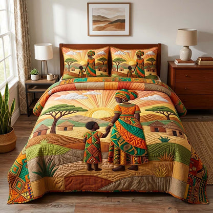 Mother Journey 3-Piece Quilted Bedding Set GFTOQM4157