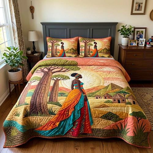 Baobab Grace 3-Piece Quilted Bedding Set GFTOQM4158
