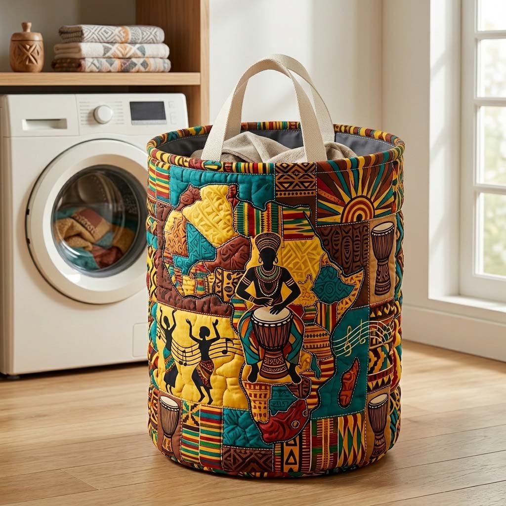 Rhythm Roots Quilted Laundry Basket GFTOQM4165