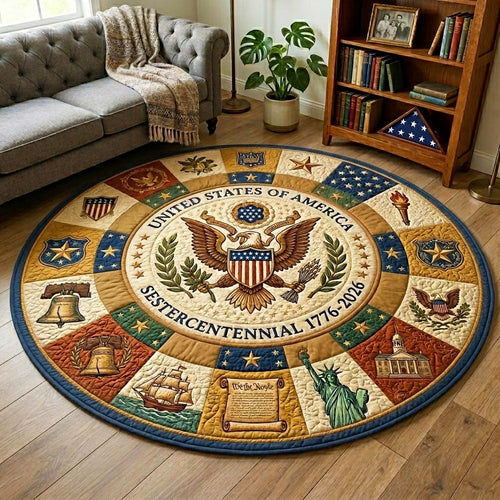 Herritage Patch Quilted Round Mat GFTOQM4169