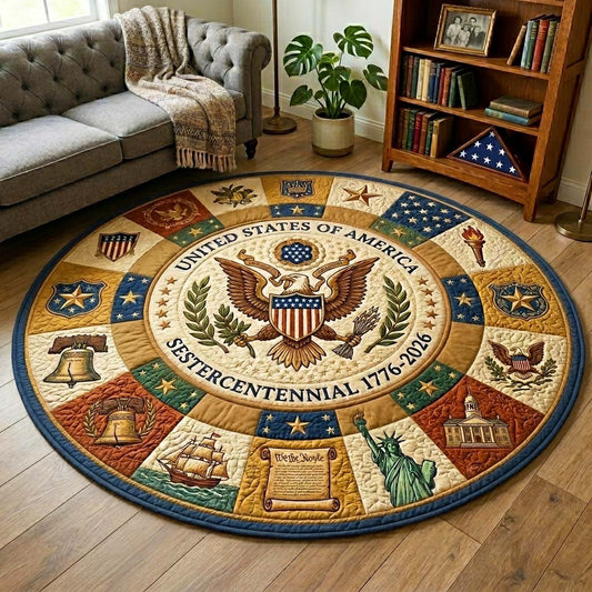 Herritage Patch Quilted Round Mat GFTOQM4169