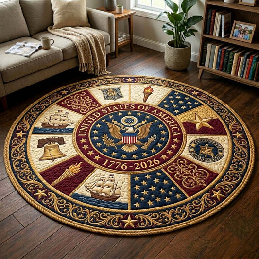 Herritage Patch Quilted Round Mat GFTOQM4170