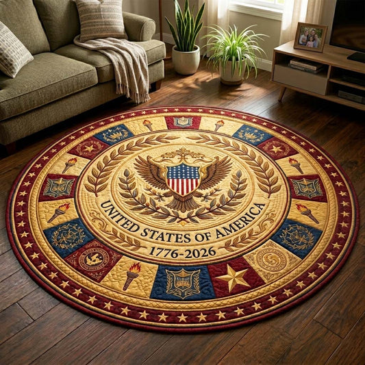 Herritage Patch Quilted Round Mat GFTOQM4171