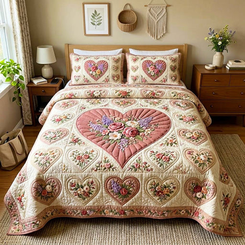 Soft Romance 3-Piece Quilted Bedding Set GFTOQM4182