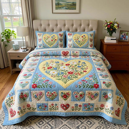 Spring Meadow 3-Piece Quilted Bedding Set GFTOQM4183