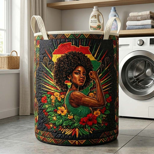 Melanin Legacy Quilted Laundry Basket GFTOQM4212