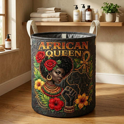 Melanin Legacy Quilted Laundry Basket GFTOQM4214