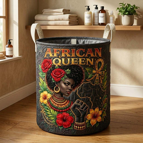 Melanin Legacy Quilted Laundry Basket GFTOQM4214
