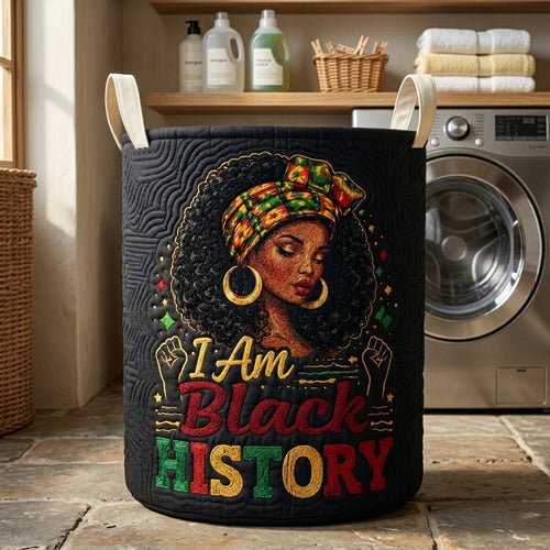 Melanin Legacy Quilted Laundry Basket GFTOQM4215