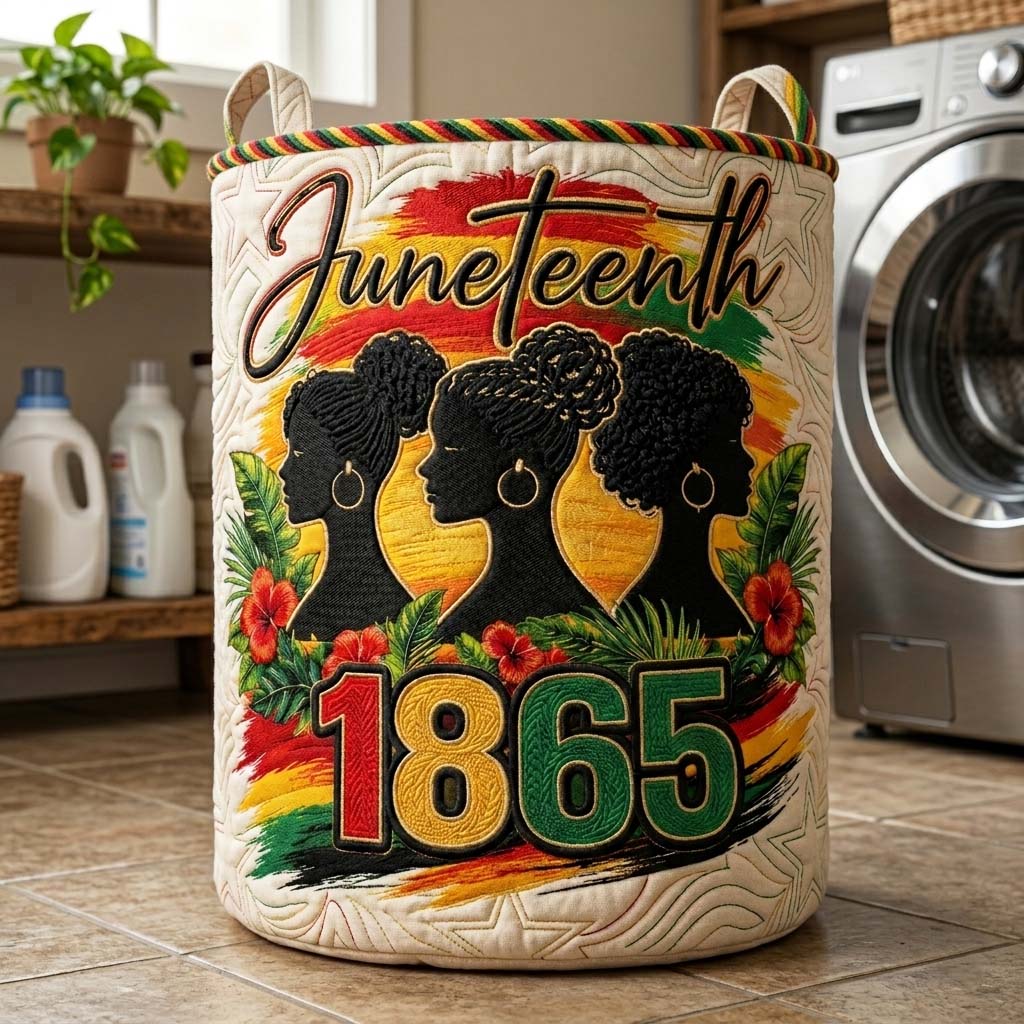 Melanin Legacy Quilted Laundry Basket GFTOQM4218