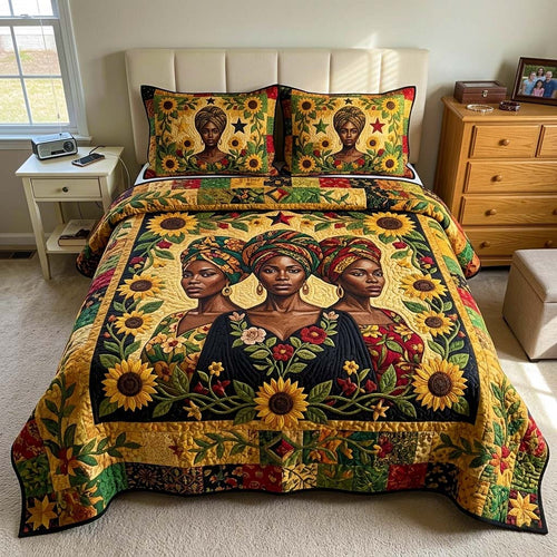 Sunlit Liberation 3-Piece Quilted Bedding Set GFTOQM4238