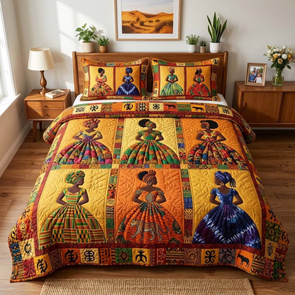 African Queen Heritage 3-Piece Quilted Bedding Set GFTOQM4303