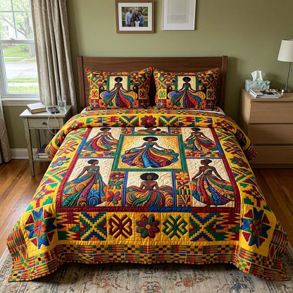 Kente Royal Harmony 3-Piece Quilted Bedding Set GFTOQM4309