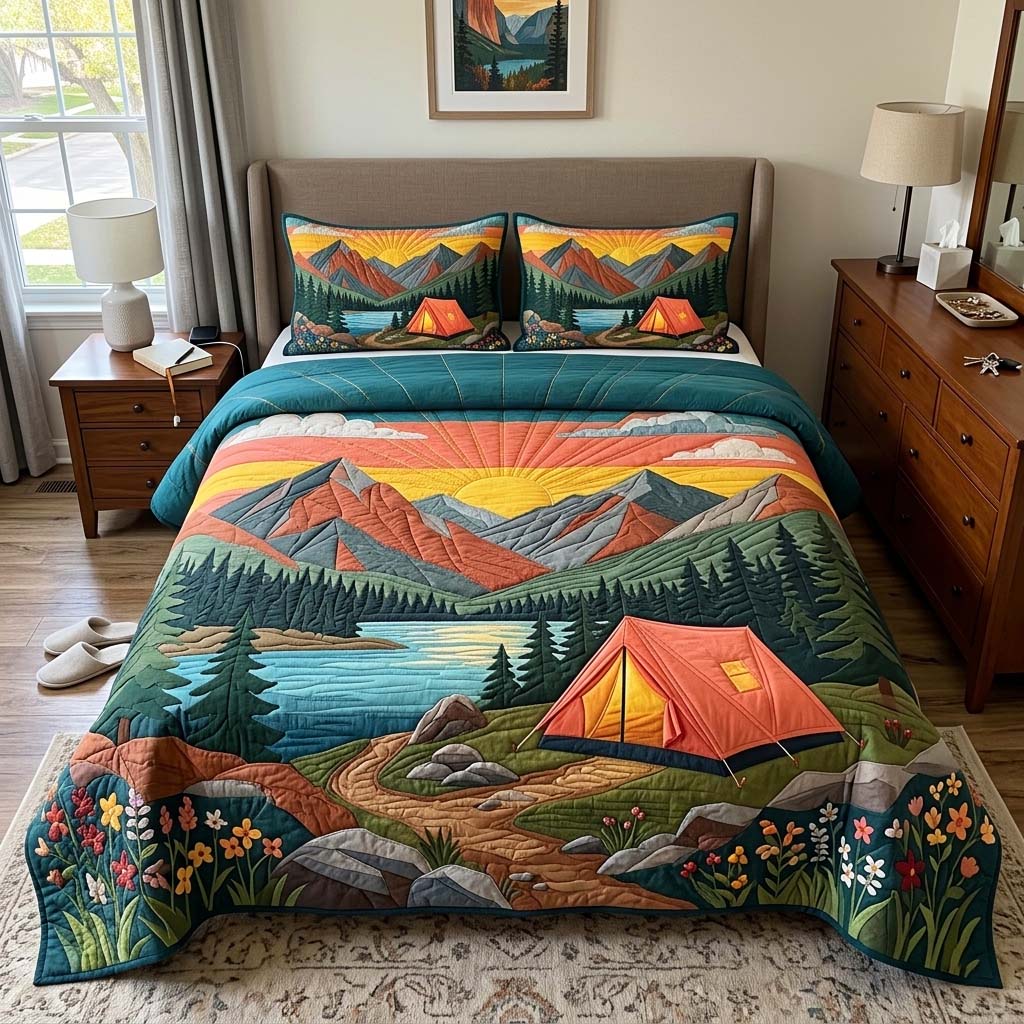 Sunset Mountain 3-Piece Quilted Bedding Set GFTOQM4318
