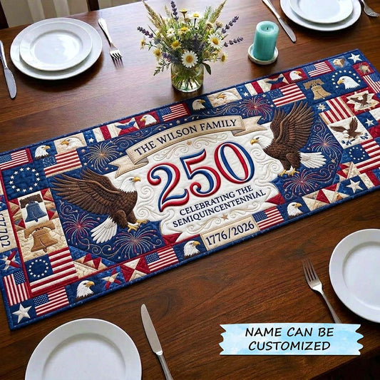 America 250th Anniversary Quilted Table Runner QTCUZ GFTOQM4329