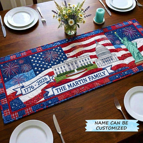 America 250th Anniversary Quilted Table Runner QTCUZ GFTOQM4330