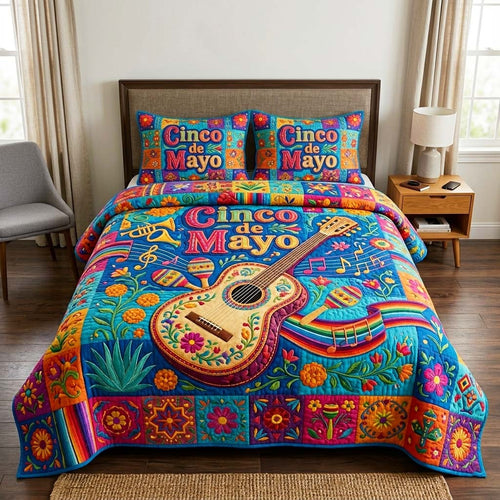 Music Fiesta 3-Piece Quilted Bedding Set GFTOQM4416
