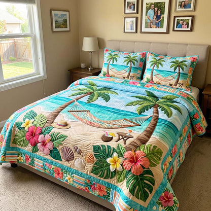 Beach Hammock 3-Piece Quilted Bedding Set GFTOQM4474