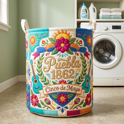 Puebla Floral Quilted Laundry Basket GFTOQM4490