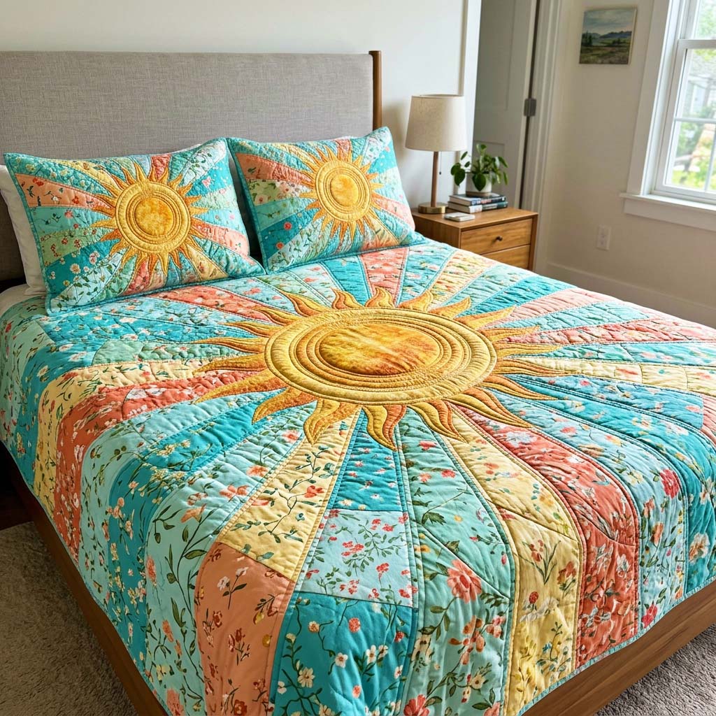 Coastal Sun 3-Piece Quilted Bedding Set GFTOQM4539