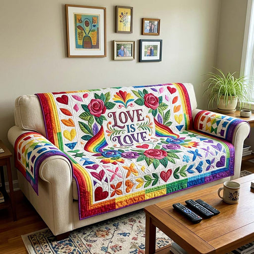 Floral Pride Quilted Sofa Cover GFTOQM4555