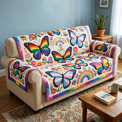 Butterfly Pride Quilted Sofa Cover GFTOQM4556