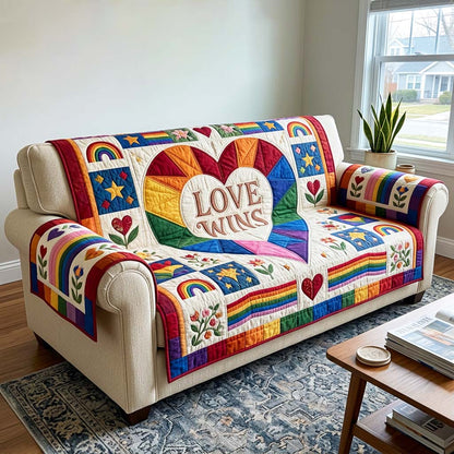 Love Wins Quilted Sofa Cover GFTOQM4557