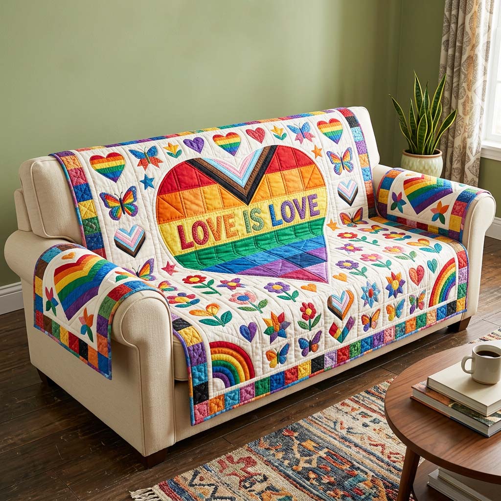Love Spectrum Quilted Sofa Cover GFTOQM4560