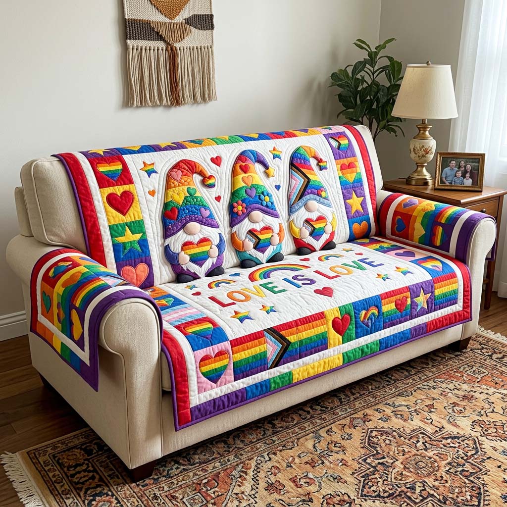Gnome Pride Quilted Sofa Cover GFTOQM4562