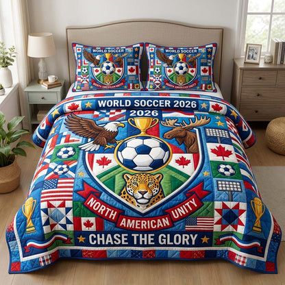 Soccer Crest 3-Piece Quilted Bedding Set GFTOQM4583