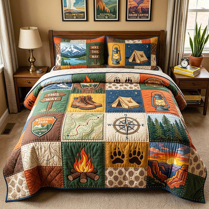 Hiking Camp 3-Piece Quilted Bedding Set GFTOQM4610