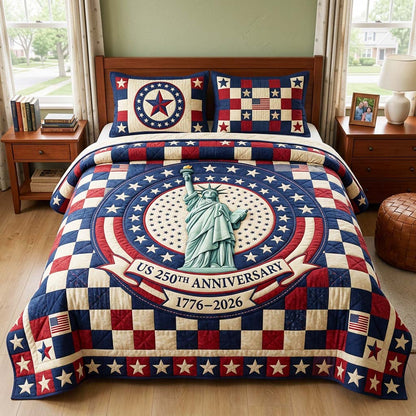 Liberty Star 3-Piece Quilted Bedding Set GFTOQM4624