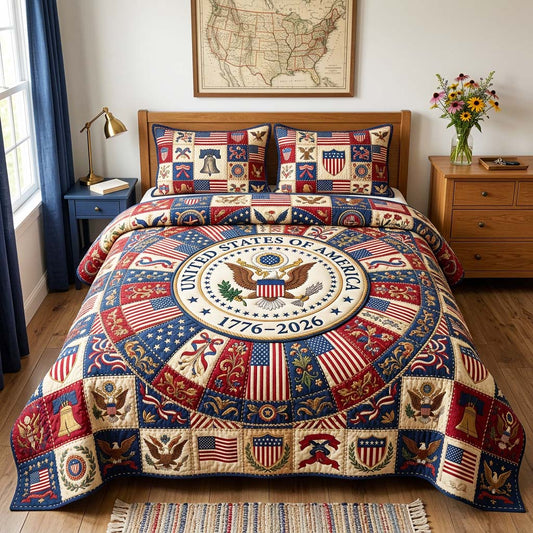 Heritage Seal 3-Piece Quilted Bedding Set GFTOQM4626