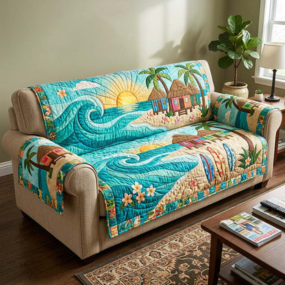 Island Sunset Quilted Sofa Cover GFTOQM4639