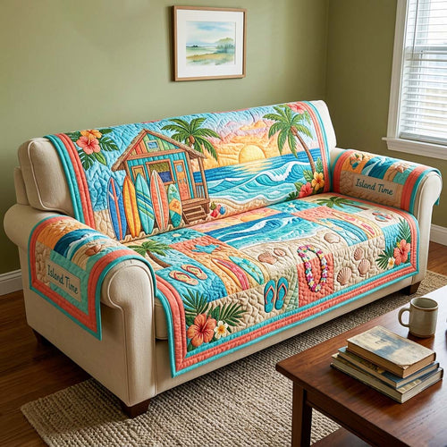 Island Time Quilted Sofa Cover GFTOQM4642