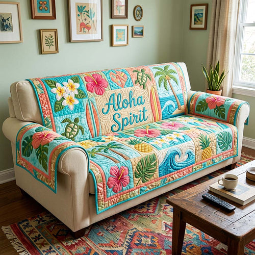 Aloha Spirit Quilted Sofa Cover GFTOQM4644