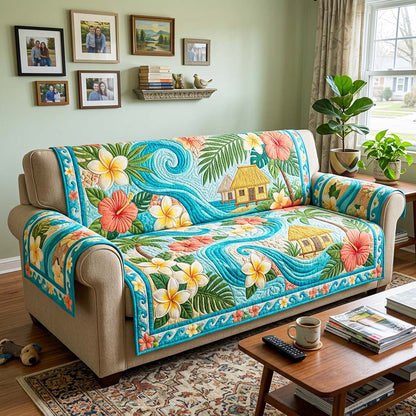 Tropical Breeze Quilted Sofa Cover GFTOQM4645