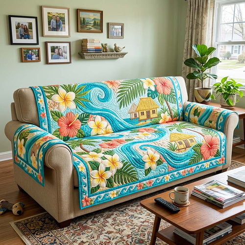 Tropical Breeze Quilted Sofa Cover GFTOQM4645